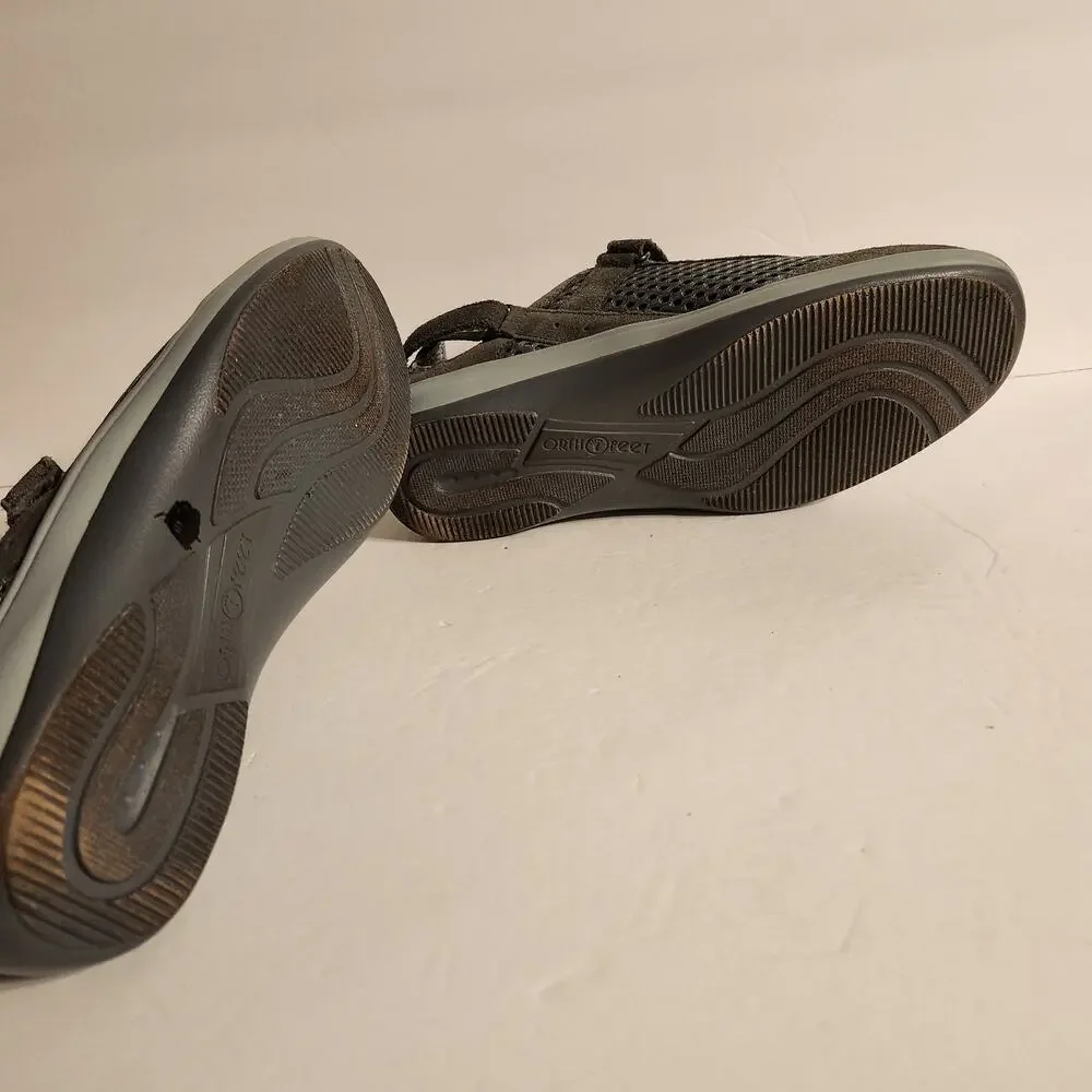ORTHOFEET Sanibel Mary Jane Shoes Womens 9BM Gray Leather Comfort Adjustable